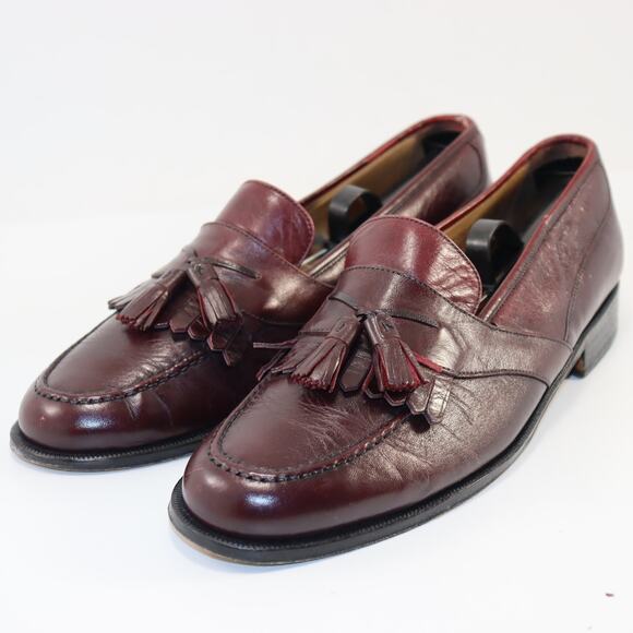 Massimo Emporio Burgundy Leather Tassel Loafers Men’s Size 10 M Vintage